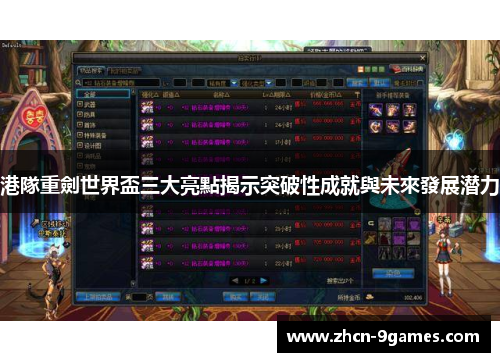 港隊重劍世界盃三大亮點揭示突破性成就與未來發展潜力